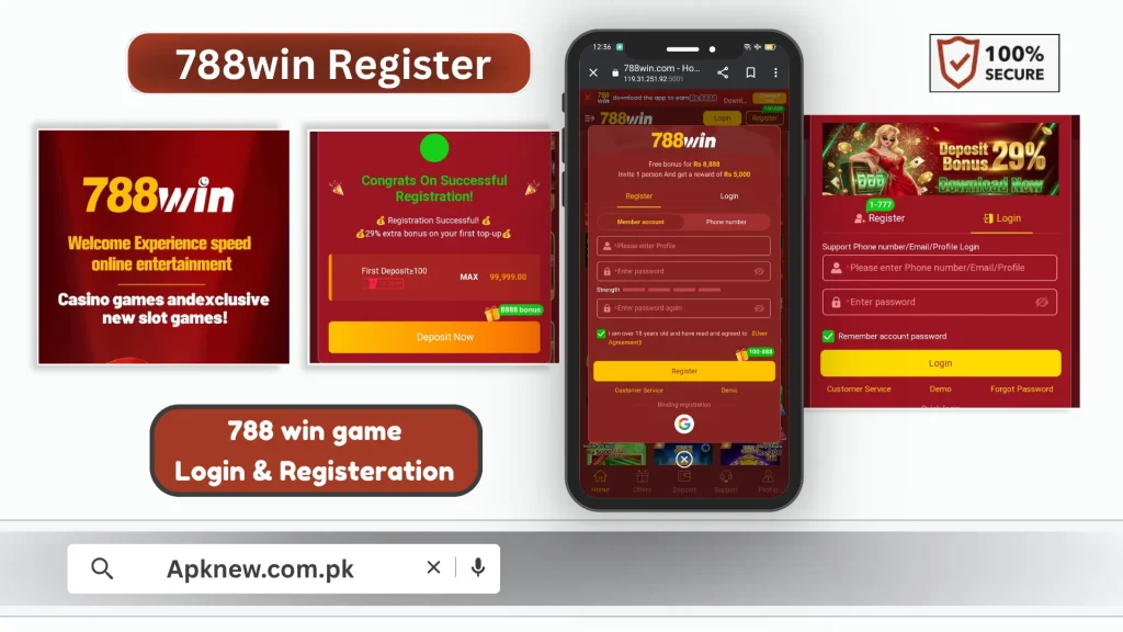 788win login and registration screen (updated from CK777)